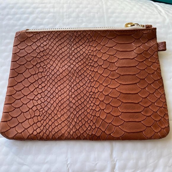 1951 Maison Francaise Golden Brown Python Clutch - Picture 4 of 7